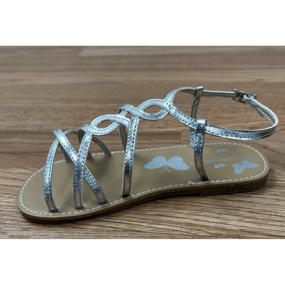 Laura Ashley Toddler Girls Sandals‎ Size 12 Silver NEW - Picture 4 of 10